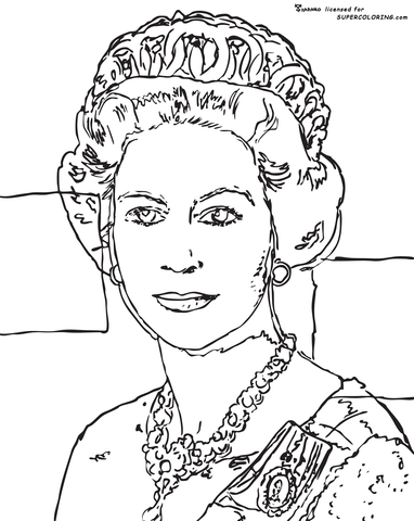 Queen Elizabeth By Andy Warhol  Coloring Page